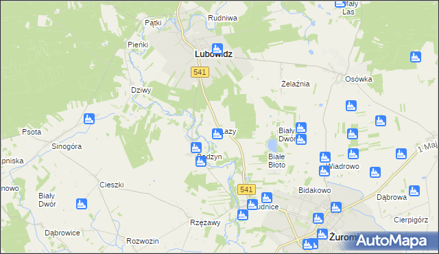 mapa Łazy gmina Lubowidz, Łazy gmina Lubowidz na mapie Targeo