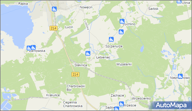 mapa Łebieniec, Łebieniec na mapie Targeo