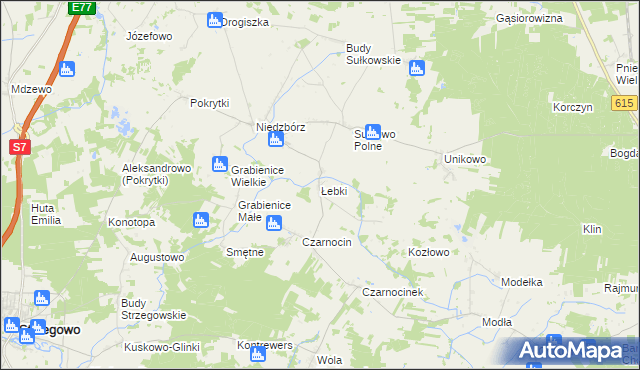 mapa Łebki gmina Strzegowo, Łebki gmina Strzegowo na mapie Targeo