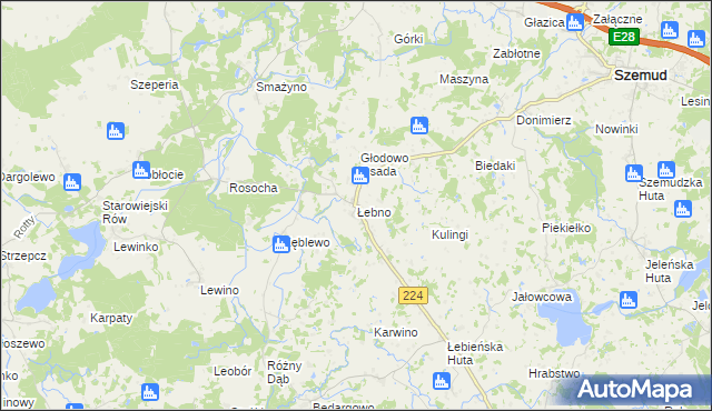 mapa Łebno, Łebno na mapie Targeo