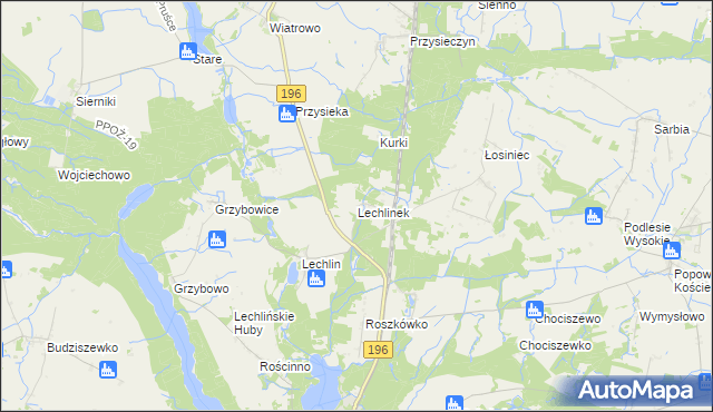 mapa Lechlinek, Lechlinek na mapie Targeo