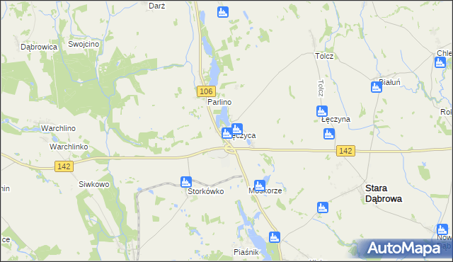 mapa Łęczyca gmina Stara Dąbrowa, Łęczyca gmina Stara Dąbrowa na mapie Targeo