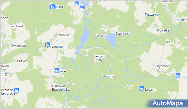 mapa Łęczyn Dolny, Łęczyn Dolny na mapie Targeo