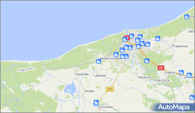 mapa Lędowo-Osiedle, Lędowo-Osiedle na mapie Targeo