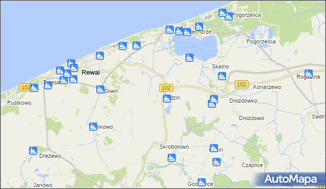 mapa Lędzin, Lędzin na mapie Targeo