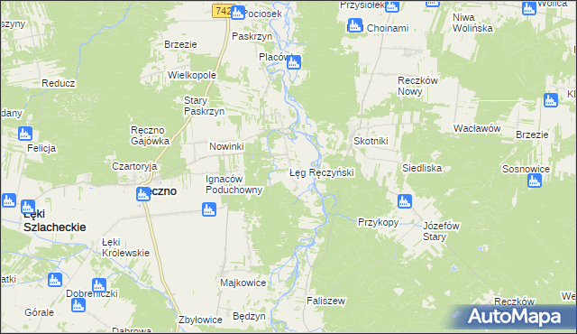 mapa Łęg Ręczyński, Łęg Ręczyński na mapie Targeo