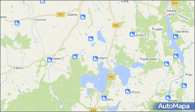 mapa Leginy gmina Reszel, Leginy gmina Reszel na mapie Targeo