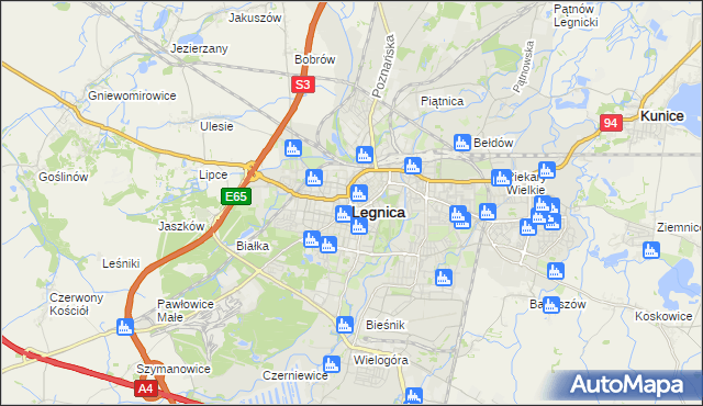 mapa Legnicy, Legnica na mapie Targeo