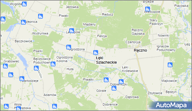 mapa Łęki Szlacheckie, Łęki Szlacheckie na mapie Targeo