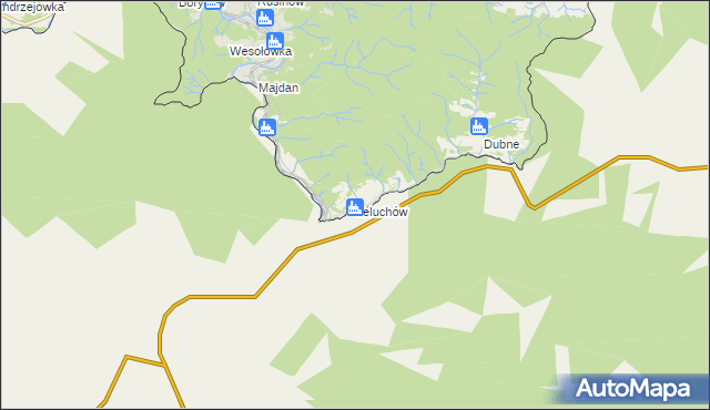 mapa Leluchów, Leluchów na mapie Targeo