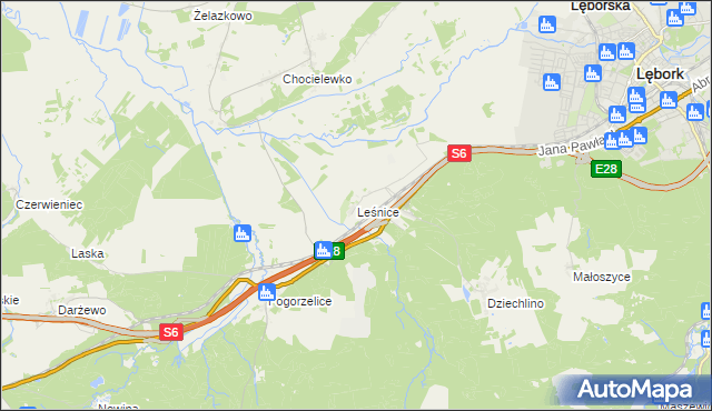 mapa Leśnice, Leśnice na mapie Targeo