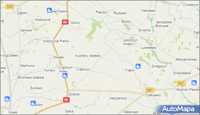 mapa Leszczyn Szlachecki, Leszczyn Szlachecki na mapie Targeo