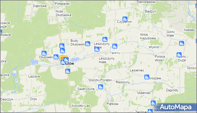 mapa Leszczyny Małe, Leszczyny Małe na mapie Targeo