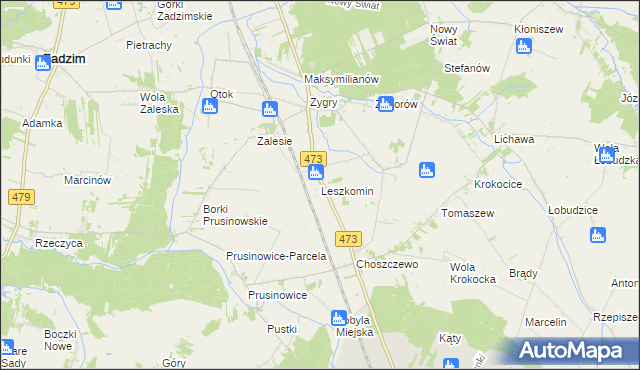 mapa Leszkomin, Leszkomin na mapie Targeo