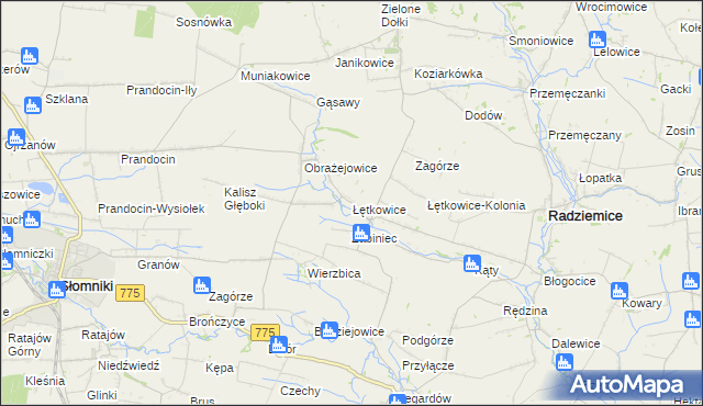 mapa Łętkowice, Łętkowice na mapie Targeo