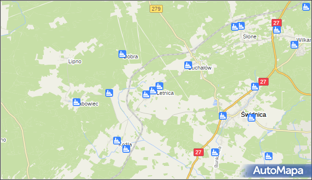 mapa Letnica, Letnica na mapie Targeo