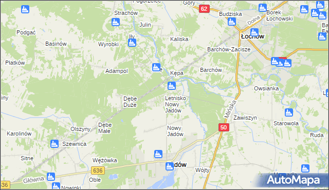 mapa Letnisko Nowy Jadów, Letnisko Nowy Jadów na mapie Targeo