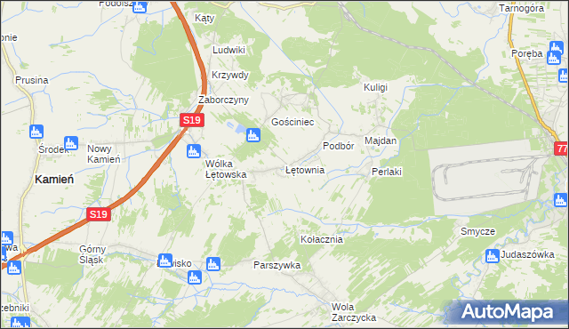 mapa Łętownia gmina Nowa Sarzyna, Łętownia gmina Nowa Sarzyna na mapie Targeo