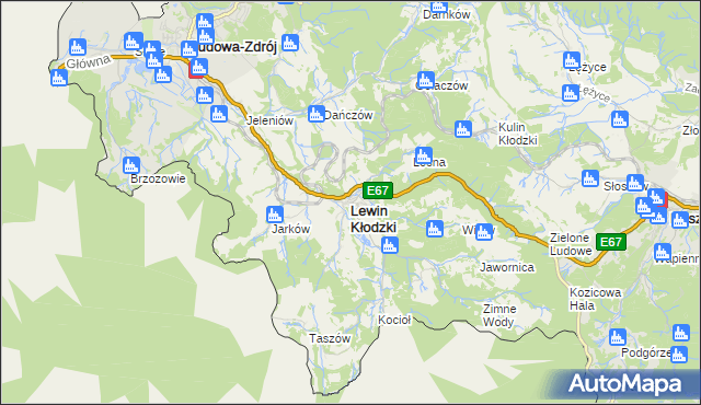 mapa Lewin Kłodzki, Lewin Kłodzki na mapie Targeo