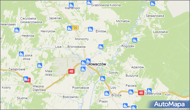 mapa Leżenice, Leżenice na mapie Targeo