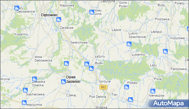 mapa Łężyny, Łężyny na mapie Targeo