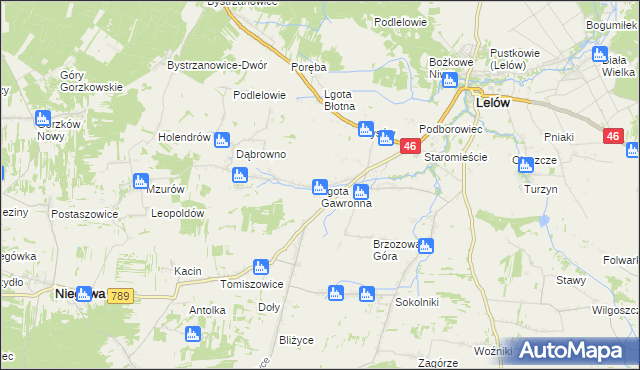 mapa Lgota Gawronna, Lgota Gawronna na mapie Targeo