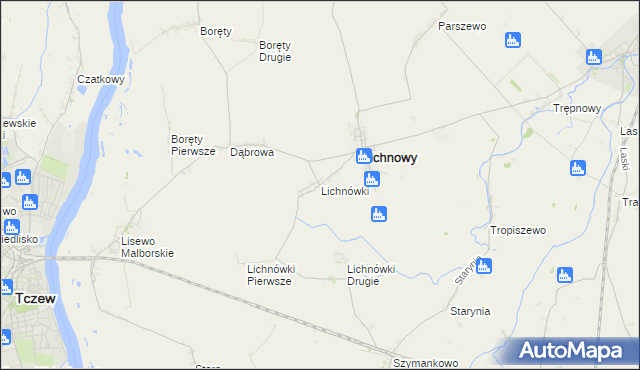 mapa Lichnówki, Lichnówki na mapie Targeo