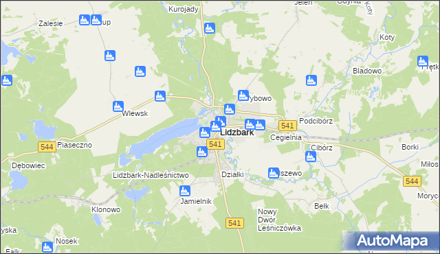 mapa Lidzbark, Lidzbark na mapie Targeo