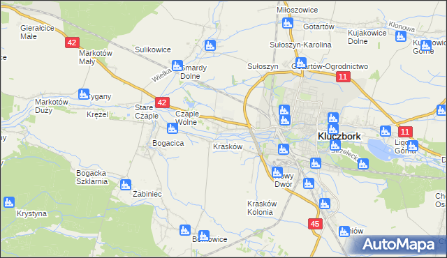 mapa Ligota Dolna gmina Kluczbork, Ligota Dolna gmina Kluczbork na mapie Targeo