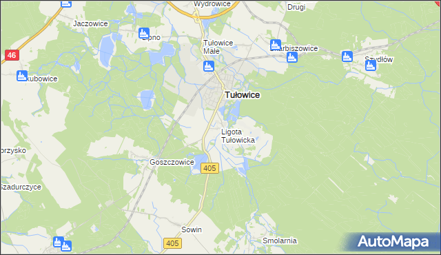 mapa Ligota Tułowicka, Ligota Tułowicka na mapie Targeo