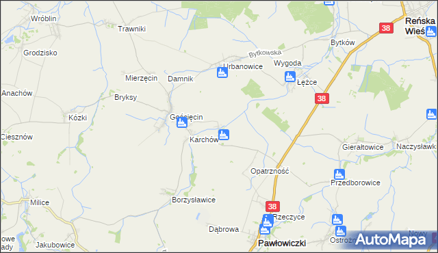 mapa Ligota Wielka gmina Pawłowiczki, Ligota Wielka gmina Pawłowiczki na mapie Targeo