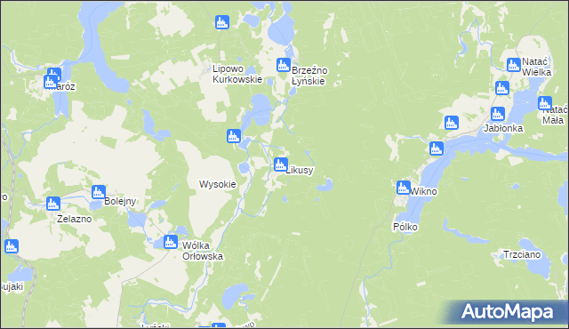 mapa Likusy, Likusy na mapie Targeo