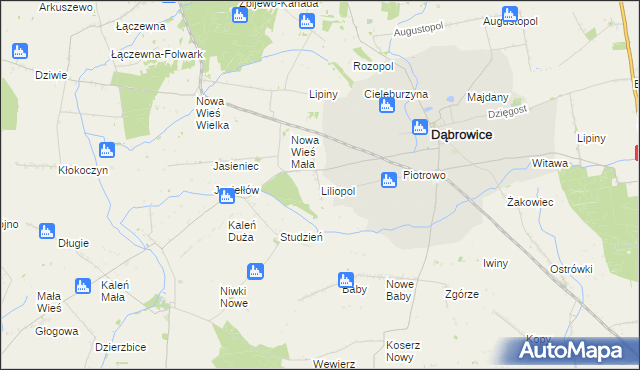 mapa Liliopol, Liliopol na mapie Targeo