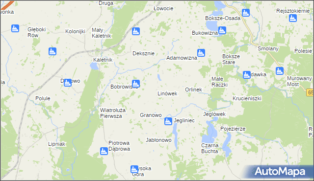 mapa Linówek gmina Krasnopol, Linówek gmina Krasnopol na mapie Targeo