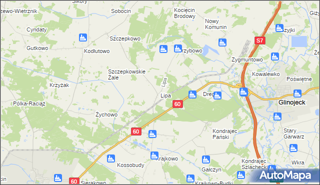 mapa Lipa gmina Raciąż, Lipa gmina Raciąż na mapie Targeo