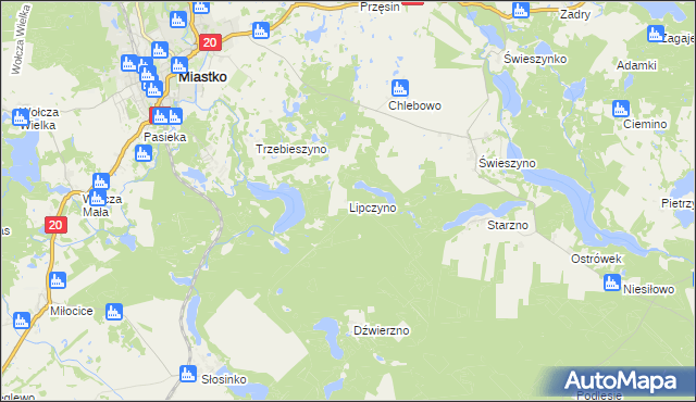 mapa Lipczyno, Lipczyno na mapie Targeo