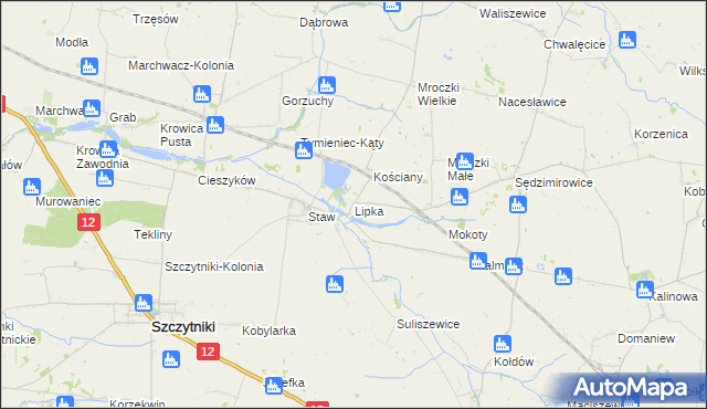 mapa Lipka gmina Szczytniki, Lipka gmina Szczytniki na mapie Targeo