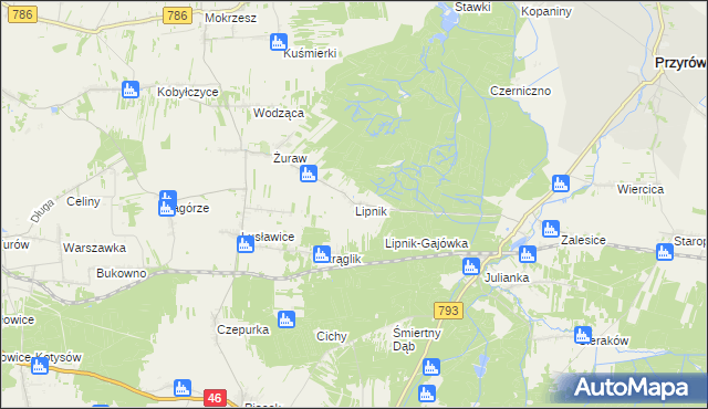 mapa Lipnik gmina Janów, Lipnik gmina Janów na mapie Targeo