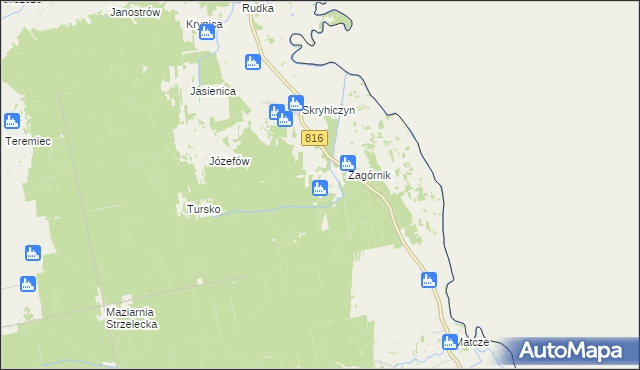 mapa Lipniki gmina Dubienka, Lipniki gmina Dubienka na mapie Targeo