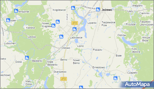 mapa Lipno gmina Jeżewo, Lipno gmina Jeżewo na mapie Targeo