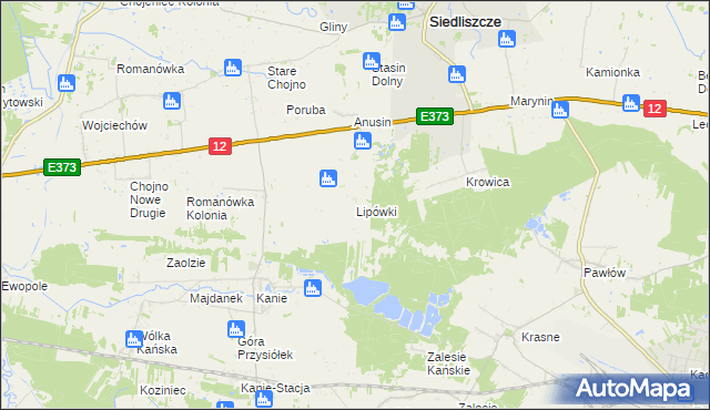 mapa Lipówki gmina Siedliszcze, Lipówki gmina Siedliszcze na mapie Targeo