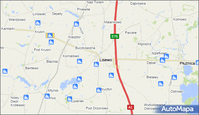 mapa Lisewo powiat chełmiński, Lisewo powiat chełmiński na mapie Targeo