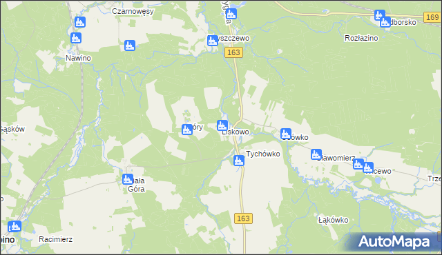 mapa Liskowo gmina Białogard, Liskowo gmina Białogard na mapie Targeo