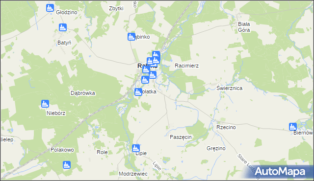 mapa Liskowo gmina Rąbino, Liskowo gmina Rąbino na mapie Targeo