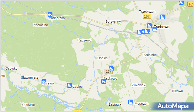 mapa Liśnica, Liśnica na mapie Targeo