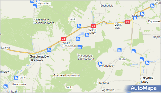 mapa Liśnik Duży-Kolonia, Liśnik Duży-Kolonia na mapie Targeo