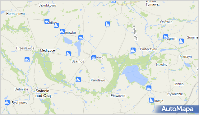 mapa Lisnowo-Zamek, Lisnowo-Zamek na mapie Targeo