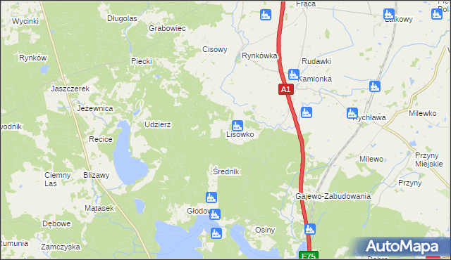 mapa Lisówko, Lisówko na mapie Targeo