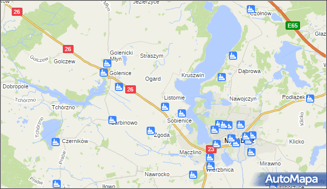 mapa Listomie, Listomie na mapie Targeo