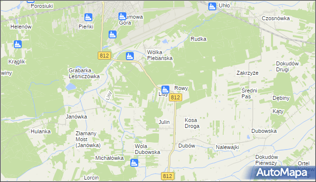 mapa Lisy gmina Biała Podlaska, Lisy gmina Biała Podlaska na mapie Targeo